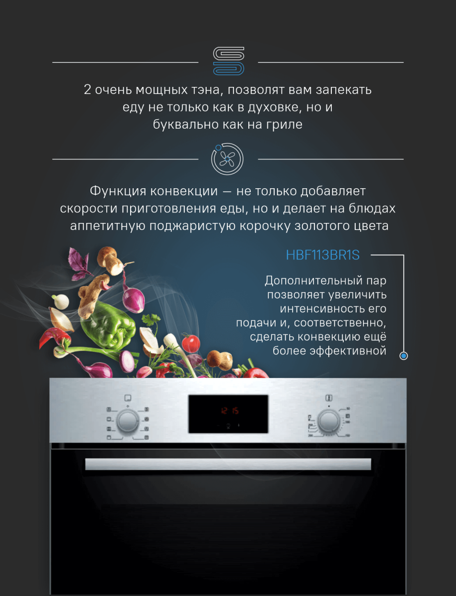 Духовой шкаф BOSCH HBF113BR1S купить в интернет-магазине в Москве в  наличии, цена